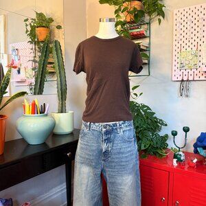 LA apparel baby rib tee chocolate